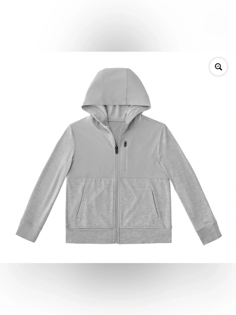 Kids' Grey Hooded Zip Sweatshirt